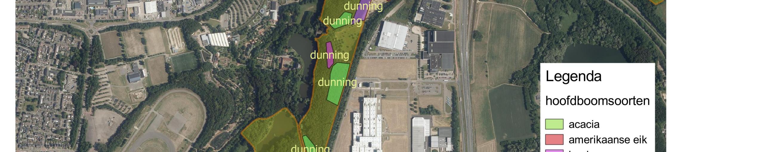 kaart dunningsvlakken bos Strijthagen