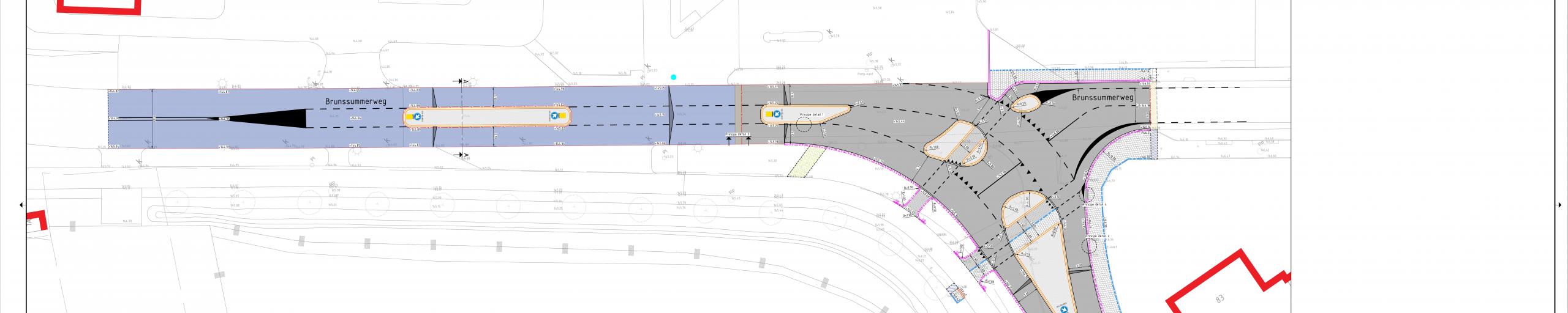 Situatietekening aanpassen kruising Brunssummerweg - Kleikoeleweg