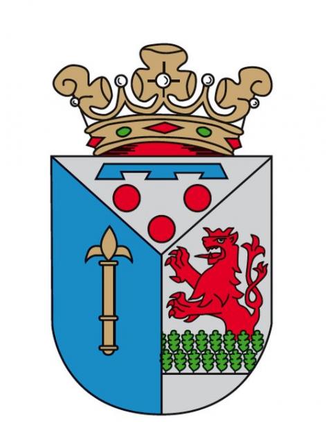 Een afbeelding van het gemeentewapen van de gemeente Landgraaf in kleur